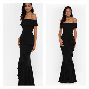 Betsy Adam’s Off-the-Shoulder Mermaid Gown